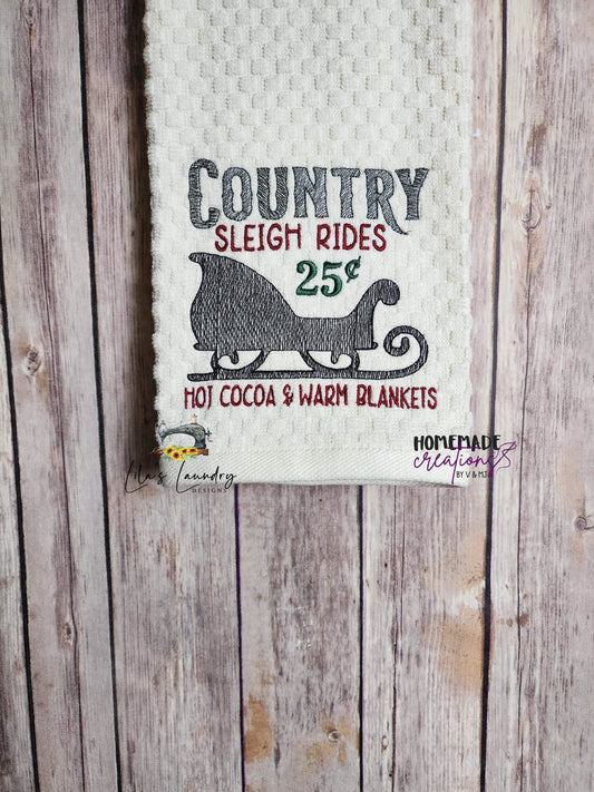 Country Sleigh Rides - 3 sizes- Digital Embroidery Design