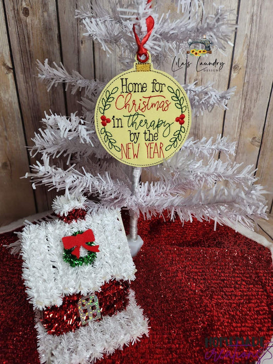 Home for Christmas Ornament - Digital Embroidery Design