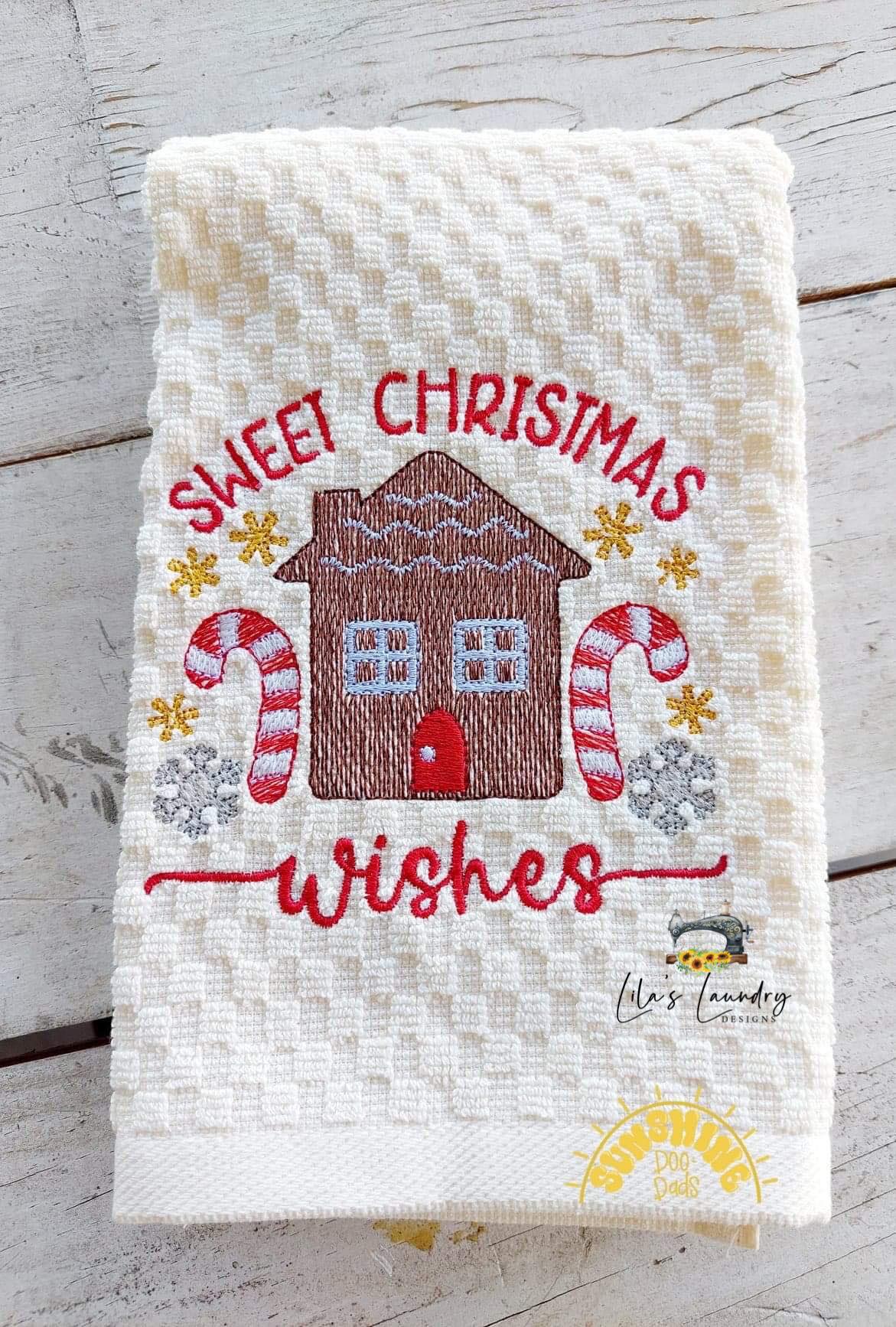 Sweet Christmas Wishes - 3 sizes- Digital Embroidery Design