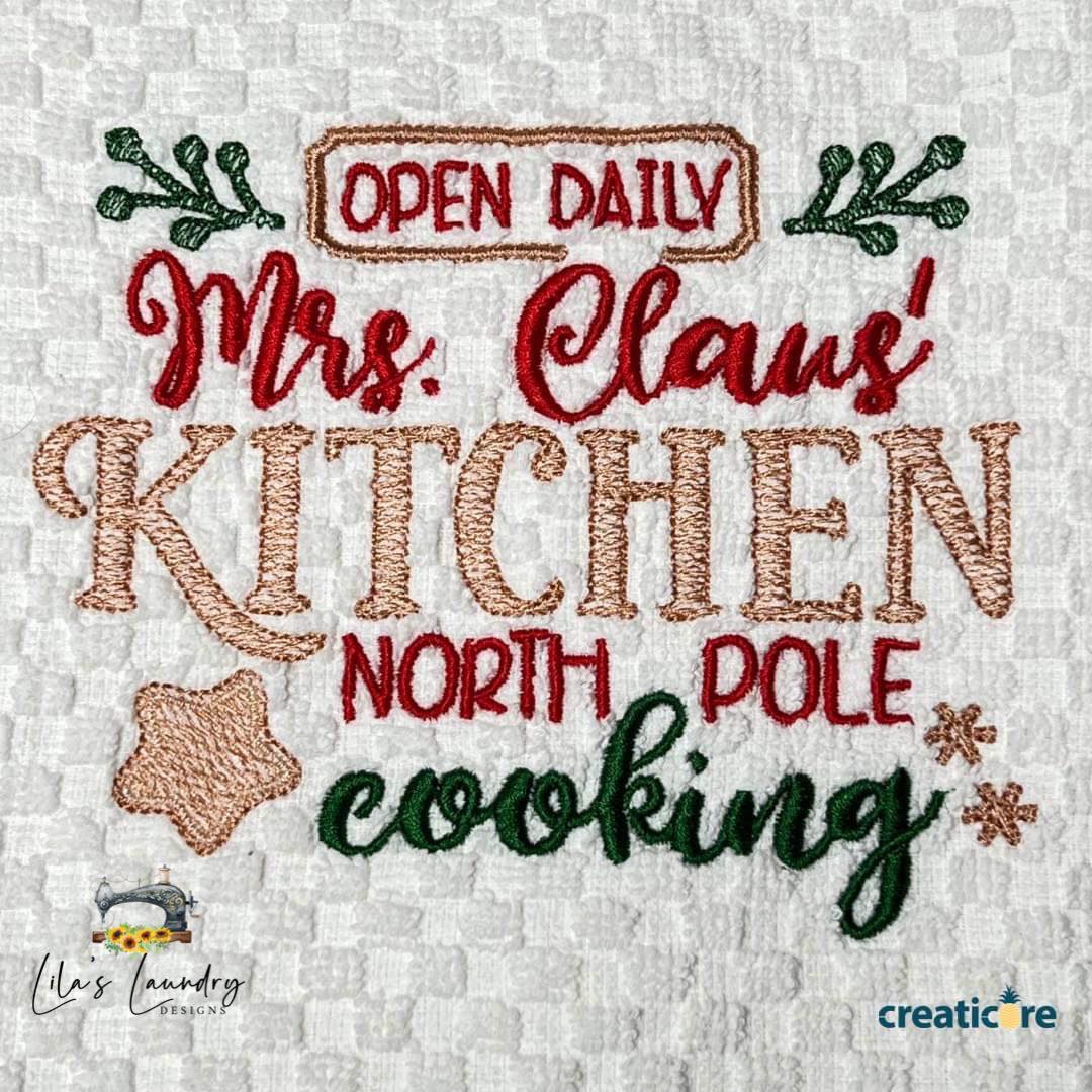 Mrs. Claus' Kitchen - 3 sizes- Digital Embroidery Design