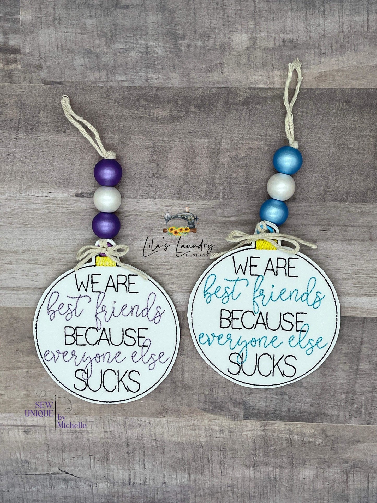 Best Friends Ornament - Digital Embroidery Design