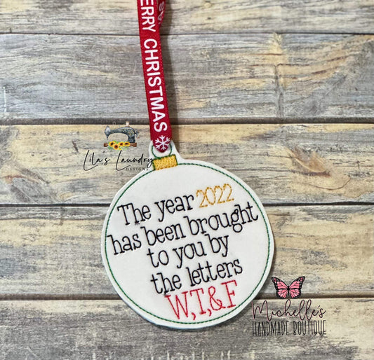WTF Ornament - Digital Embroidery Design