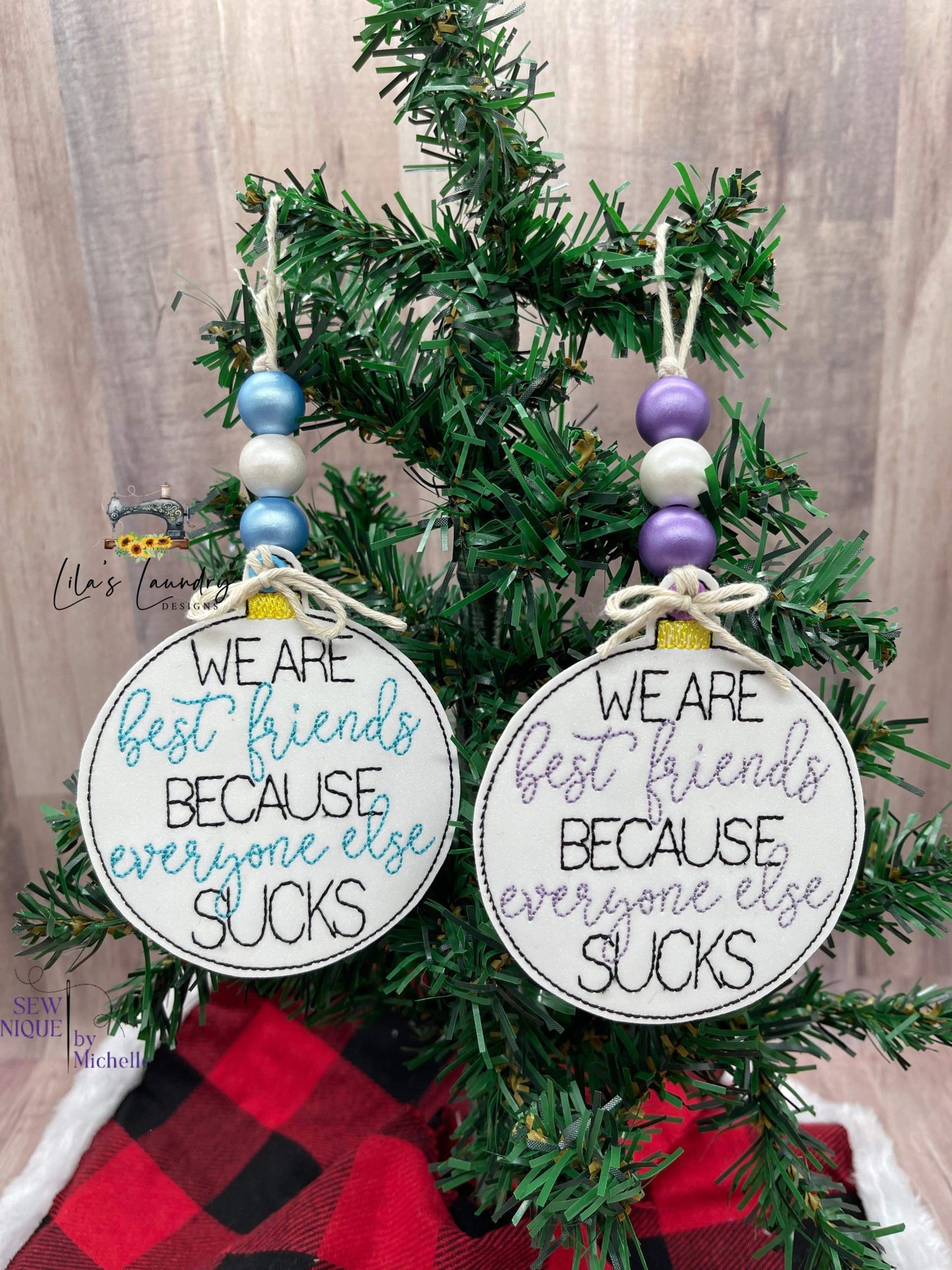Best Friends Ornament - Digital Embroidery Design
