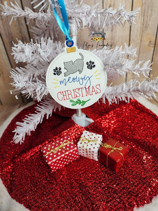 Cat Ornament Set - Digital File - Embroidery Design