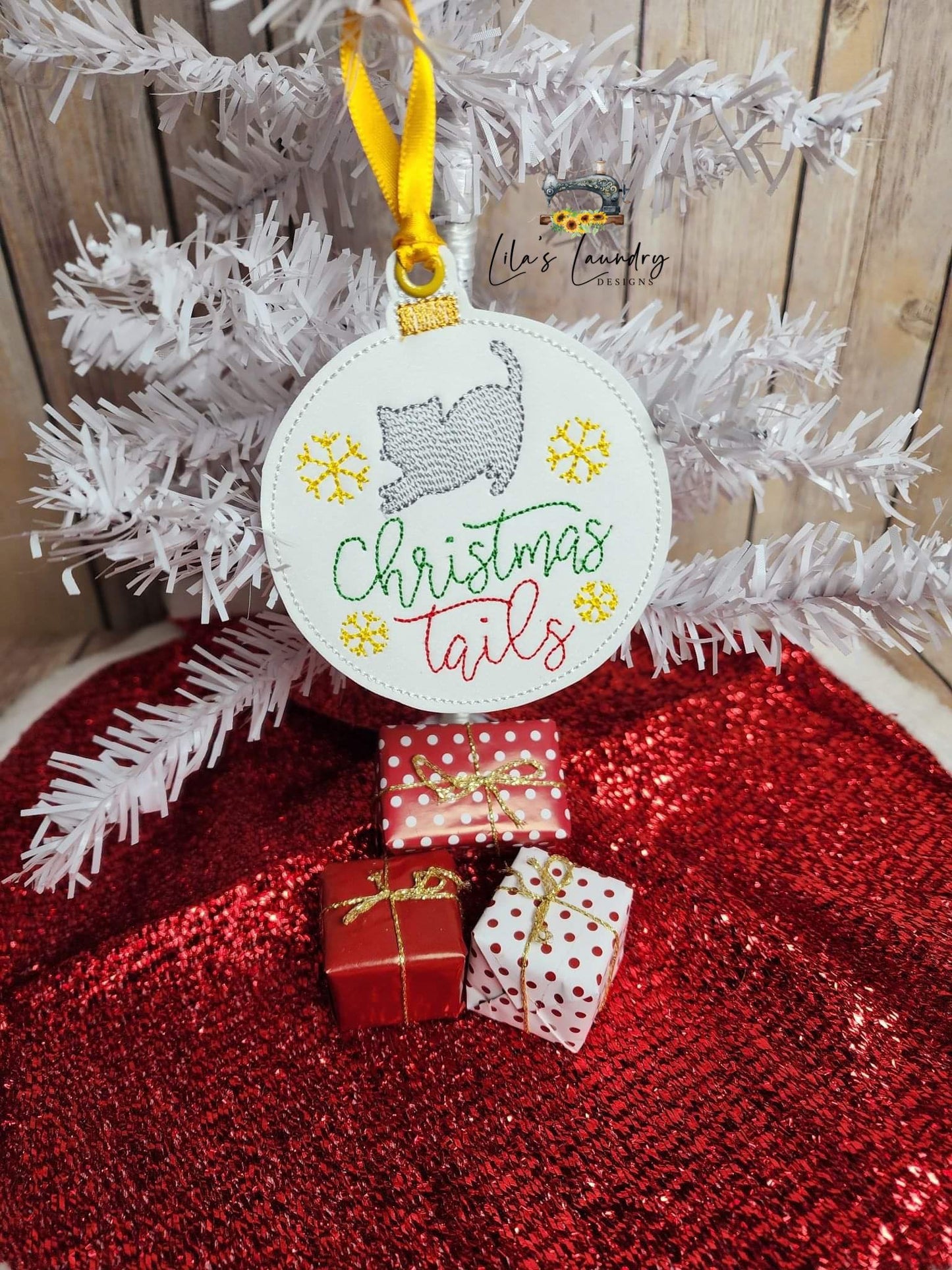 Cat Ornament Set - Digital File - Embroidery Design