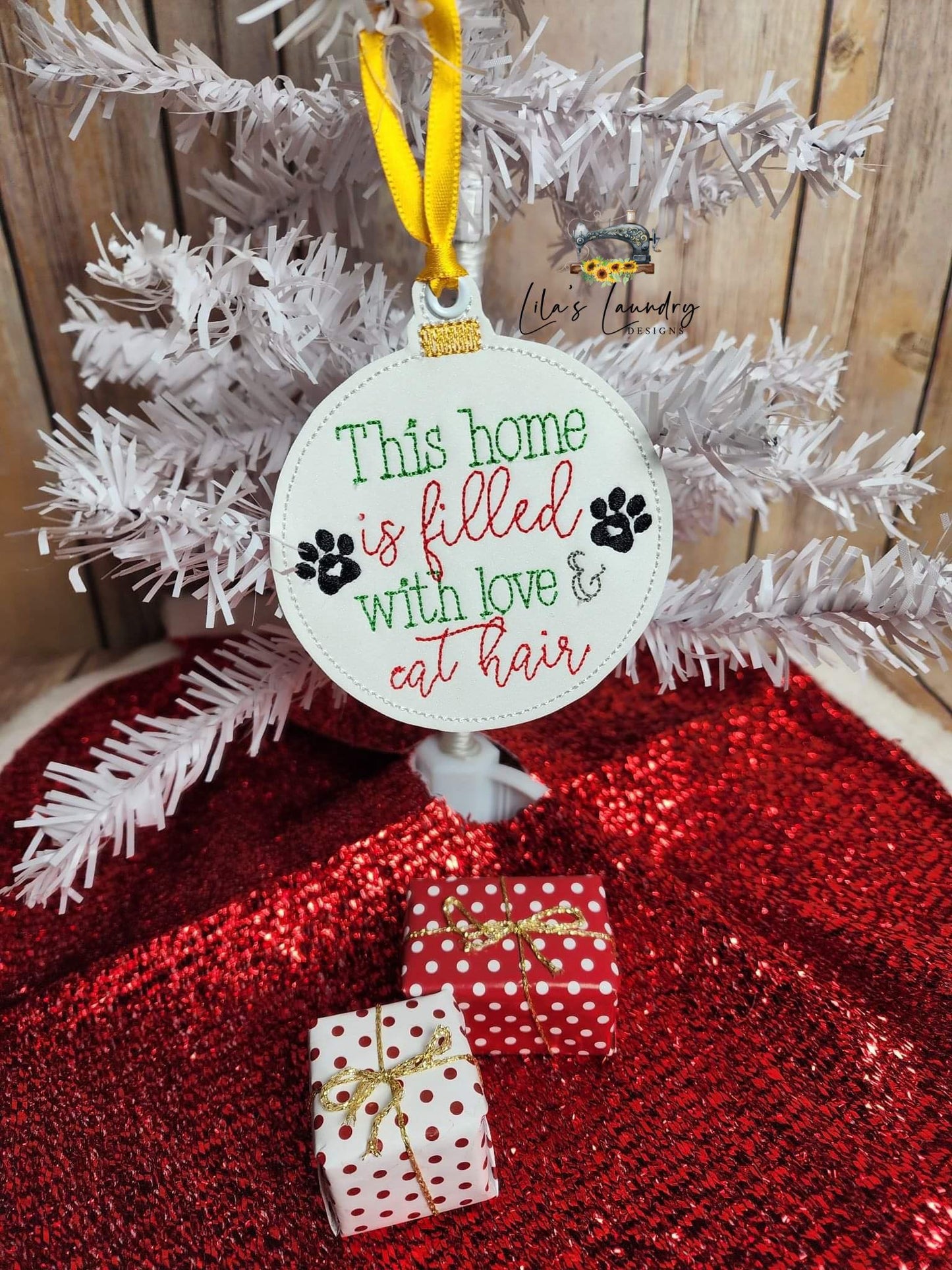 Cat Ornament Set - Digital File - Embroidery Design