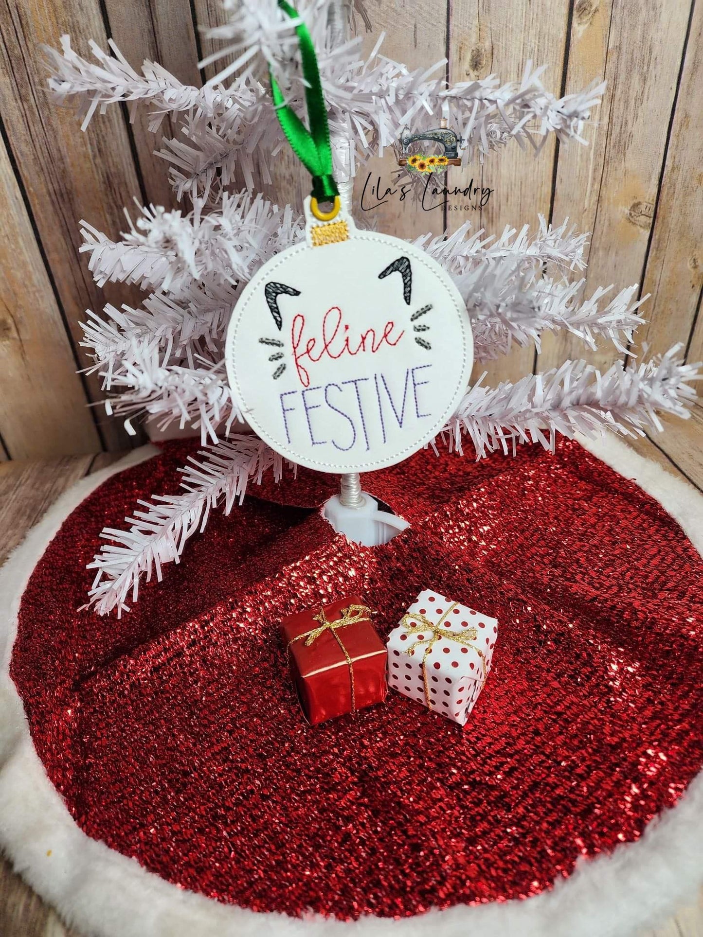 Cat Ornament Set - Digital File - Embroidery Design