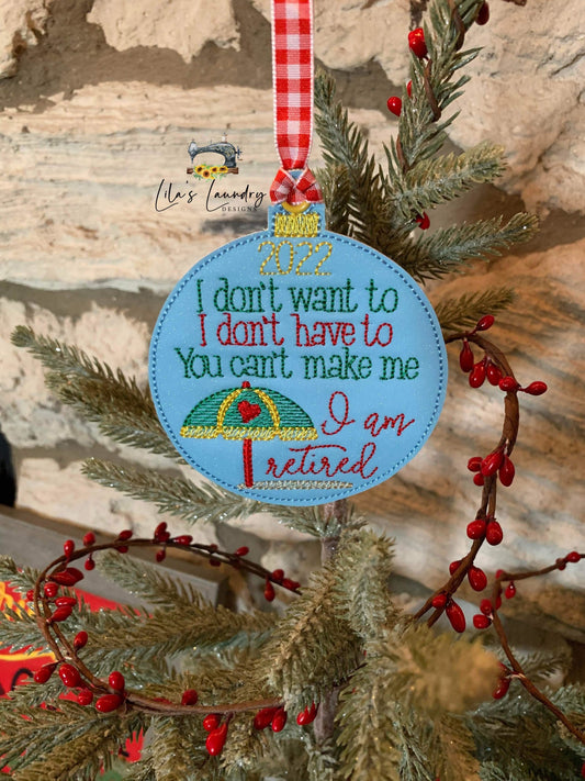 Retired 2022 Ornament - Digital File - Embroidery Design