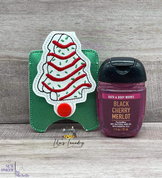 Christmas Cake Applique Fold Over Sanitizer Holder 5x7- DIGITAL Embroidery DESIGN
