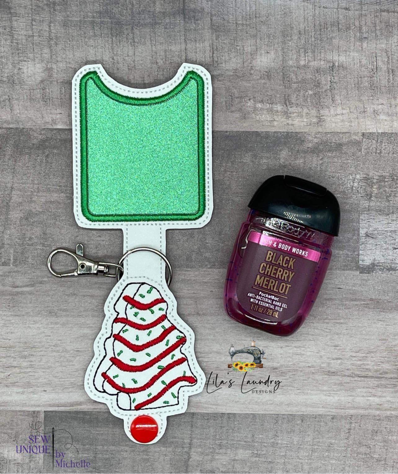 Christmas Cake Applique Fold Over Sanitizer Holder 5x7- DIGITAL Embroidery DESIGN