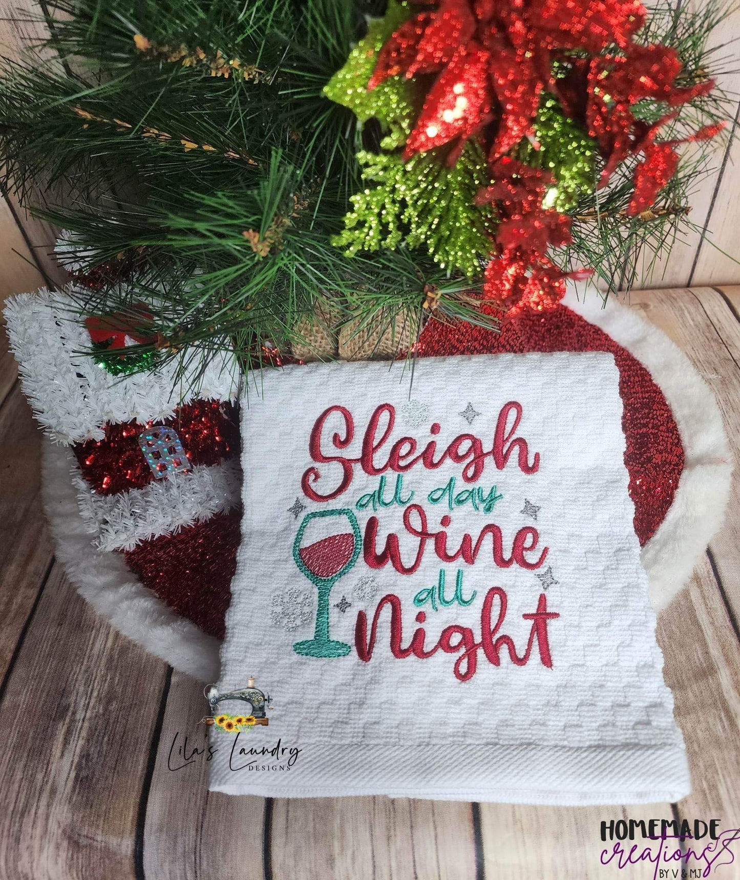 Wine all night - 3 sizes- Digital Embroidery Design