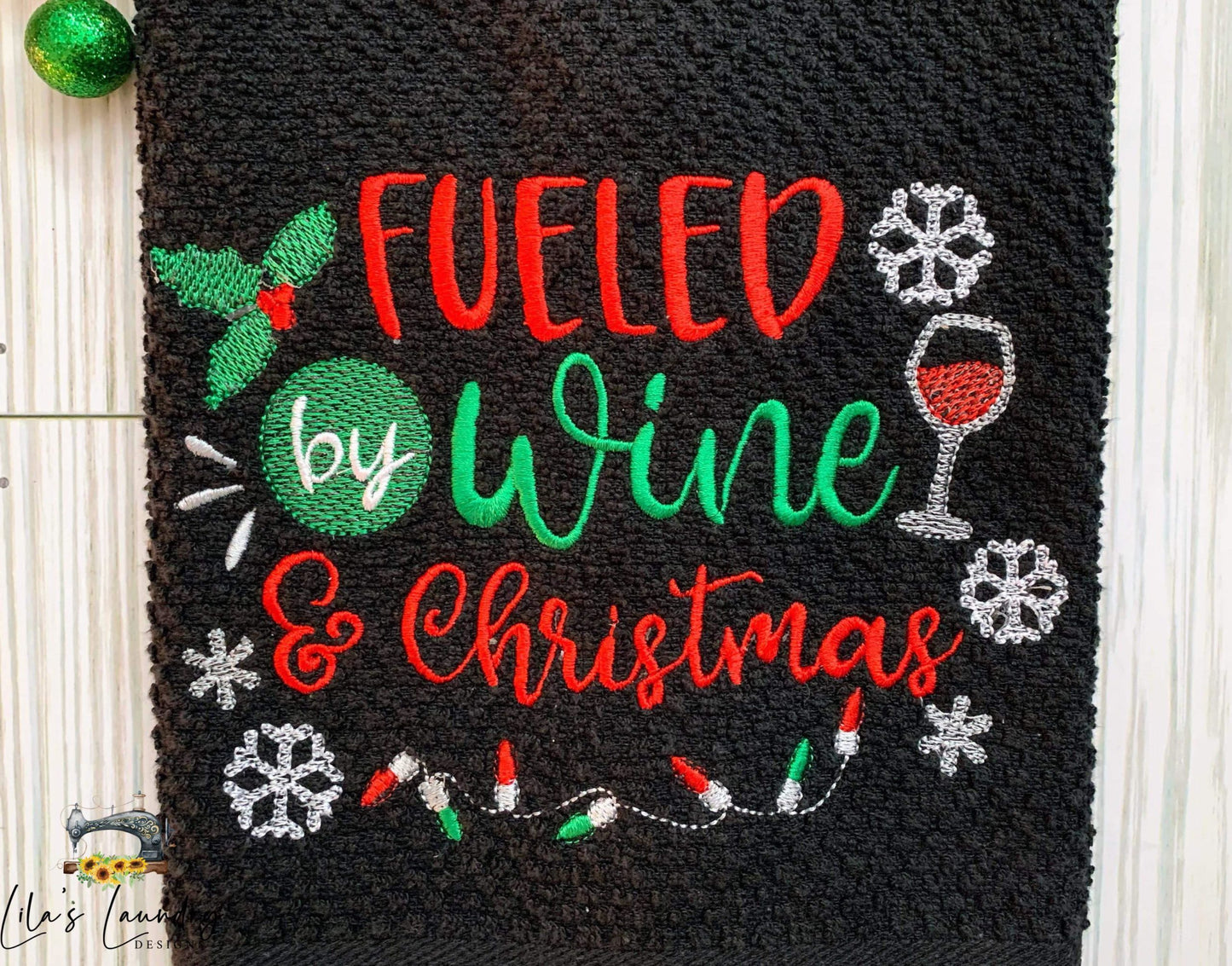 Fueled By Wine - 3 sizes- Digital Embroidery Design