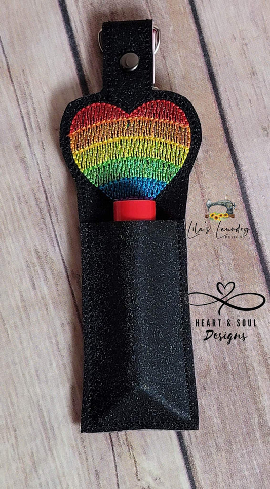 Pride Heart Lip Balm Holder 5x7 - DIGITAL Embroidery DESIGN