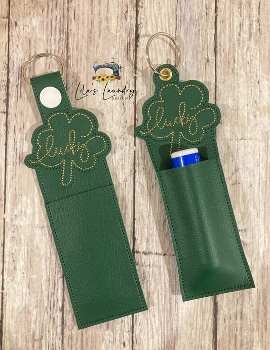 Lucky Lip Balm Holder 5x7 - DIGITAL Embroidery DESIGN