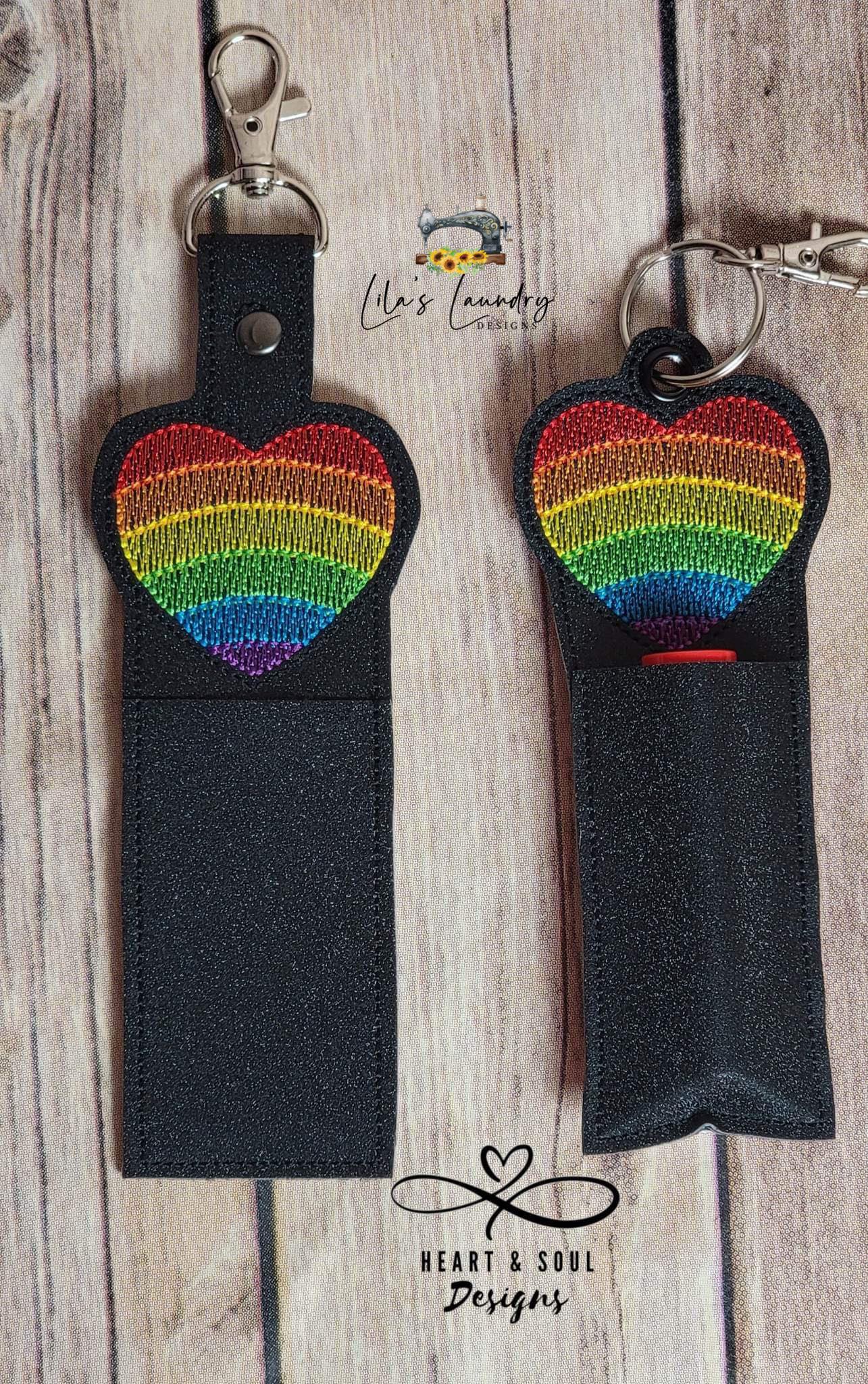 Pride Heart Lip Balm Holder 5x7 - DIGITAL Embroidery DESIGN