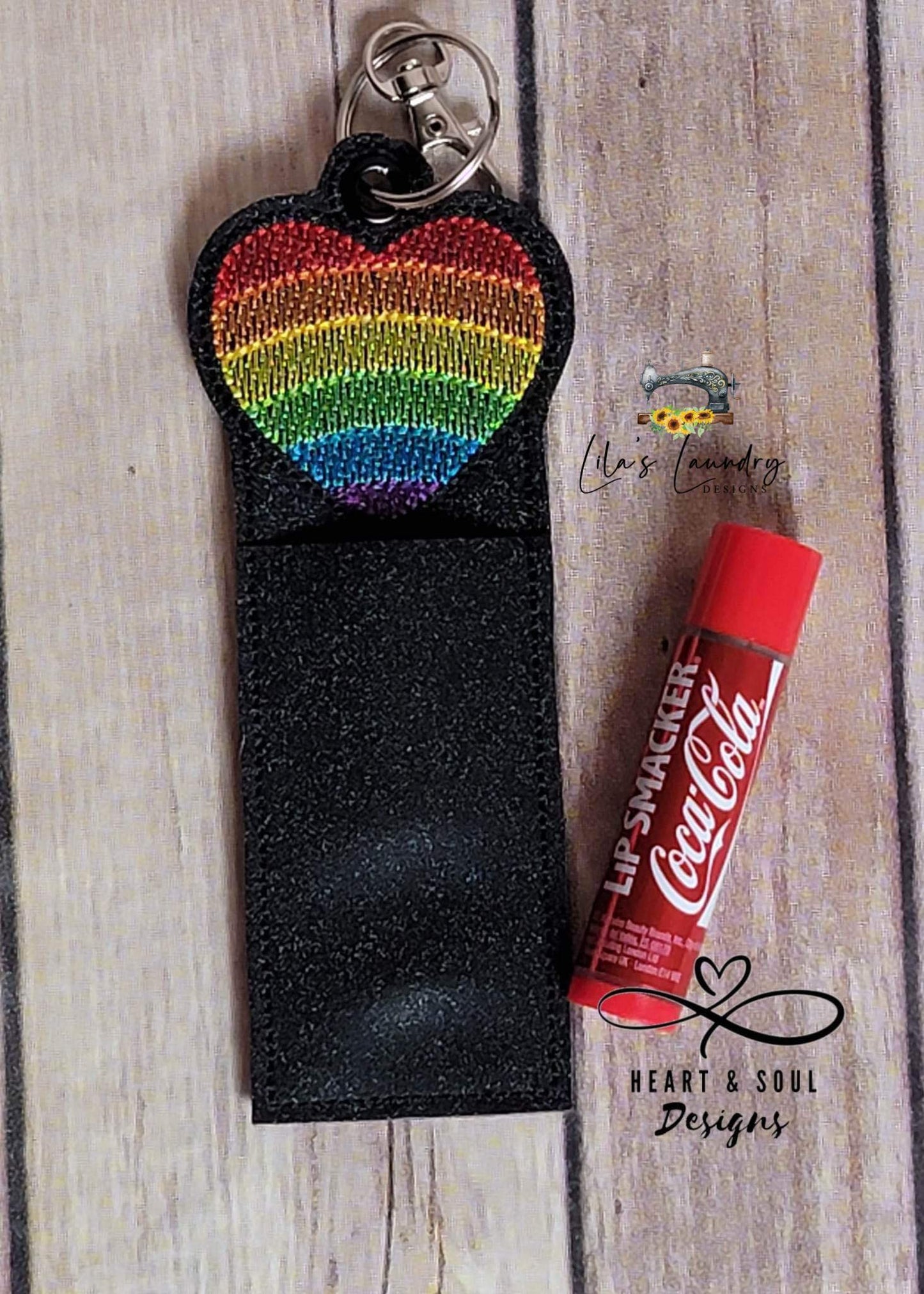 Pride Heart Lip Balm Holder 5x7 - DIGITAL Embroidery DESIGN
