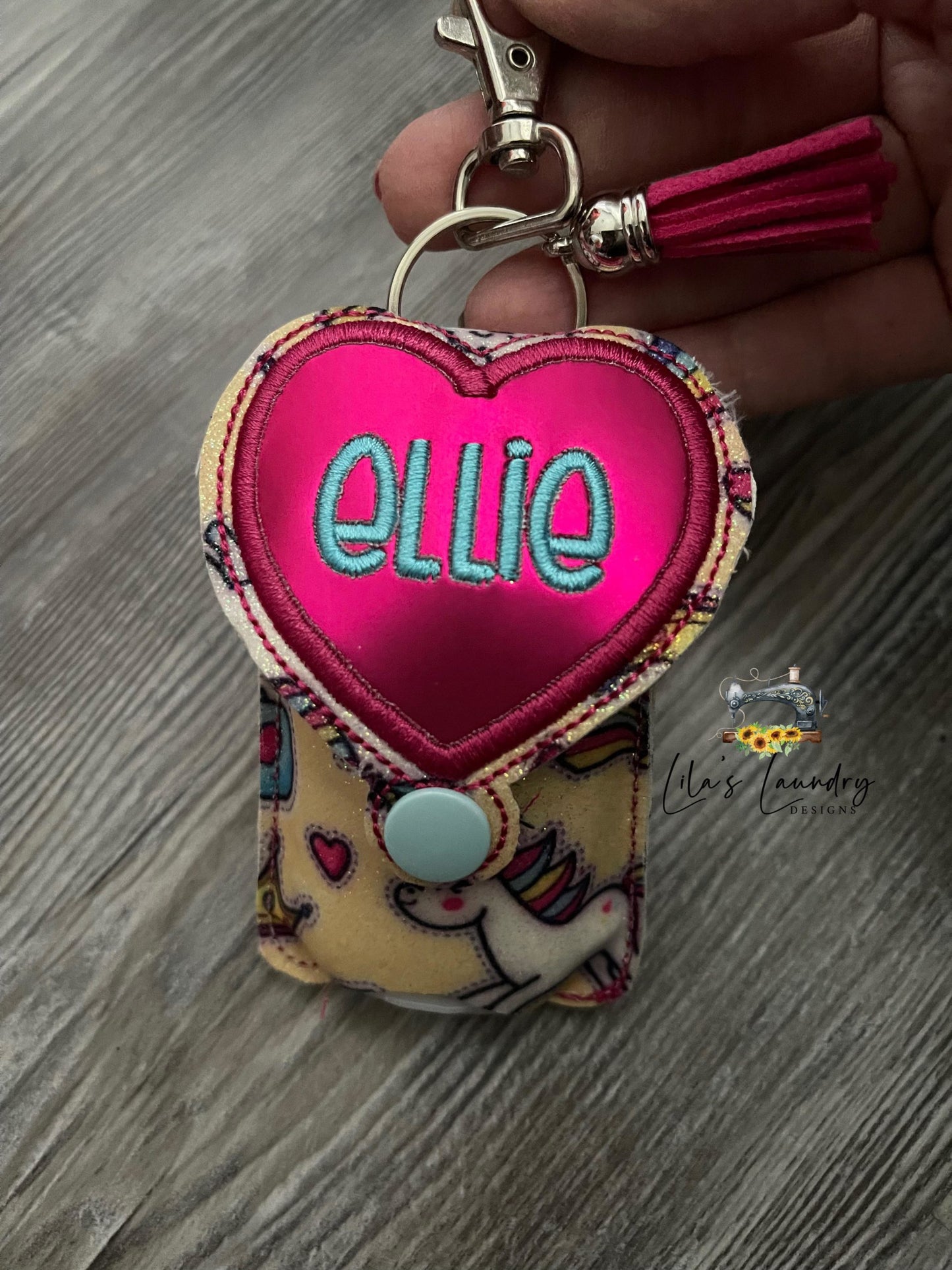 Applique Heart Fold Over Sanitizer Holder 5x7- DIGITAL Embroidery DESIGN
