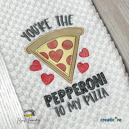 Pepperoni to my Pizza Applique - 3 sizes- Digital Embroidery Design