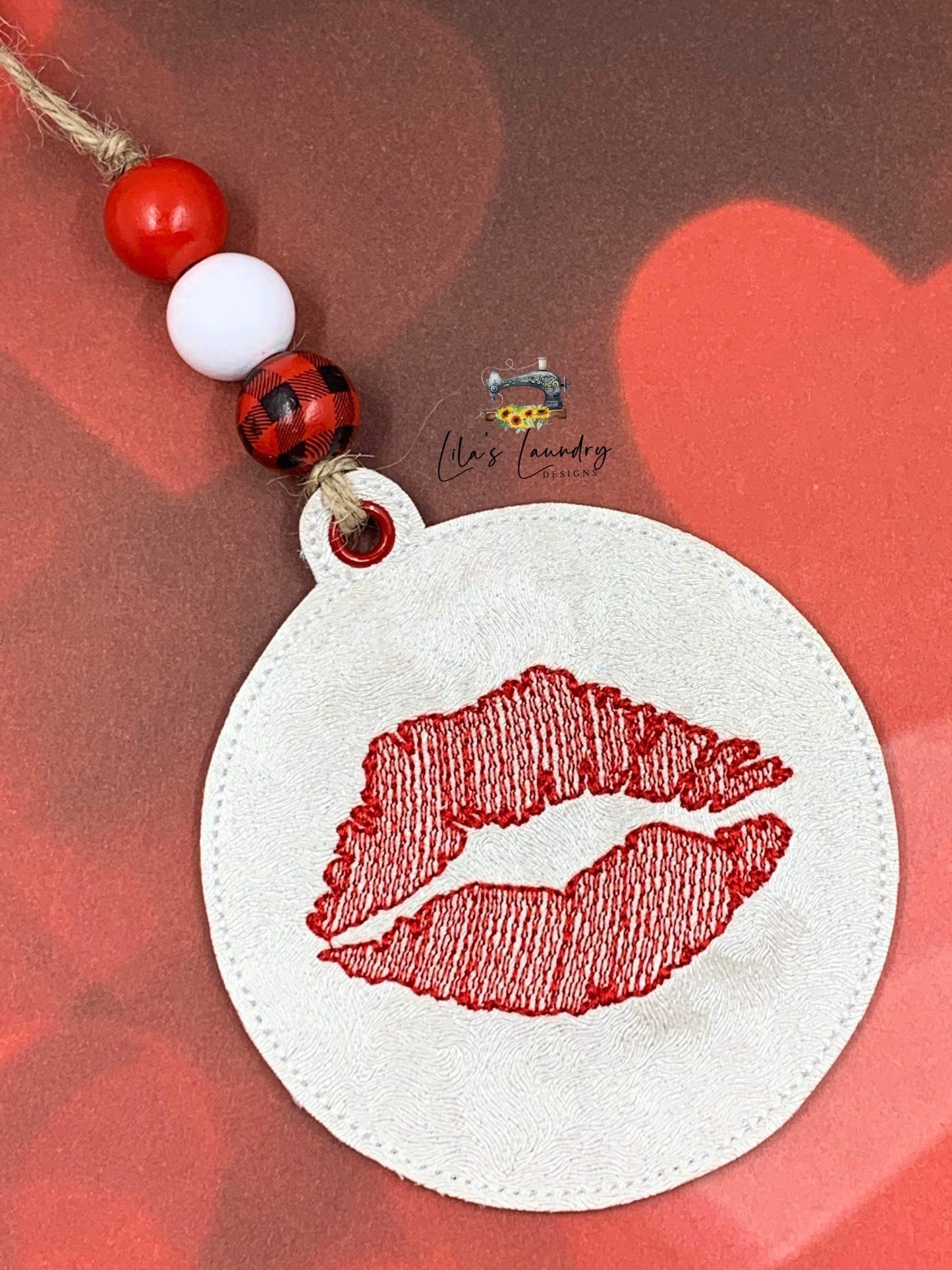 Valentine Ornament Set of 6 Designs - Digital File - Embroidery Design