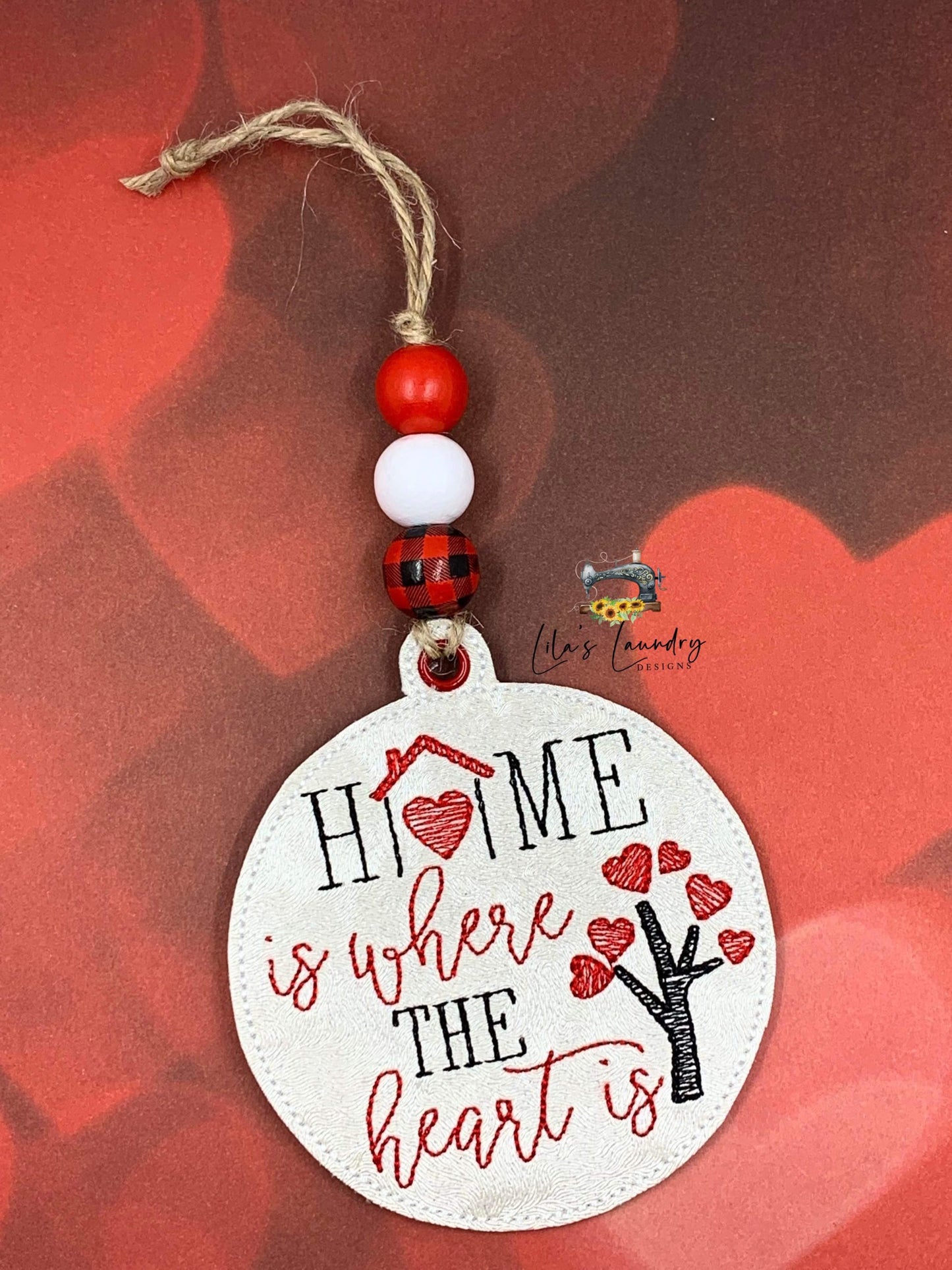 Valentine Ornament Set of 6 Designs - Digital File - Embroidery Design