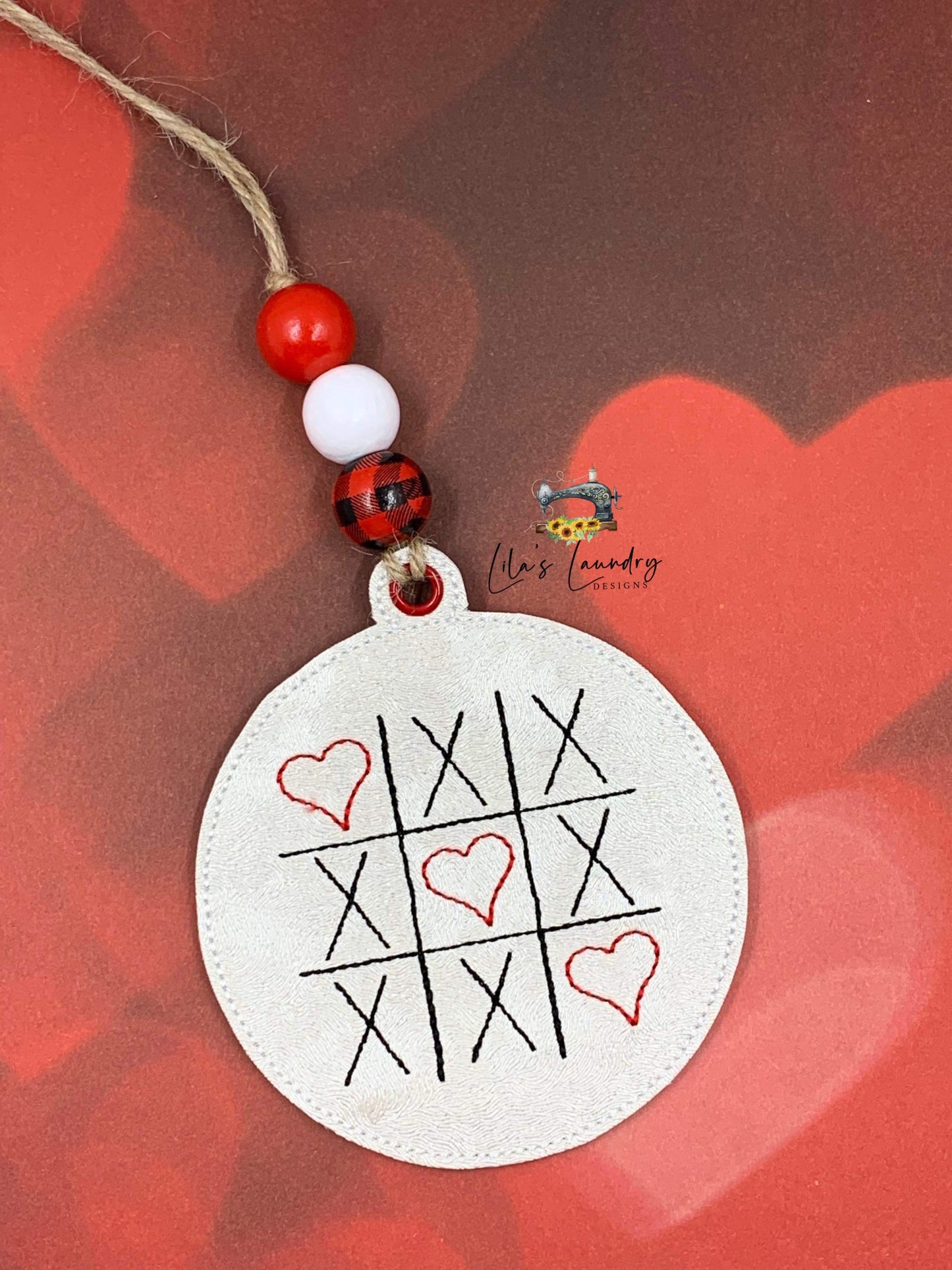 Valentine Ornament Set of 6 Designs - Digital File - Embroidery Design
