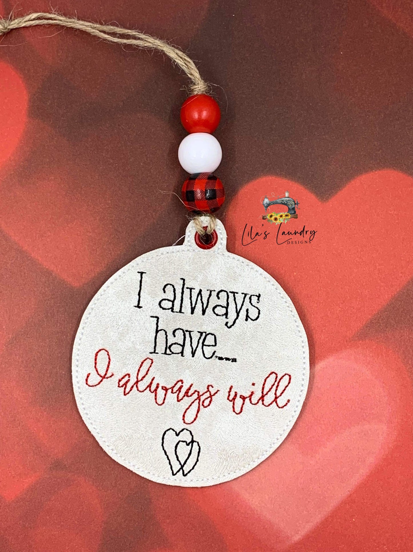 Valentine Ornament Set of 6 Designs - Digital File - Embroidery Design