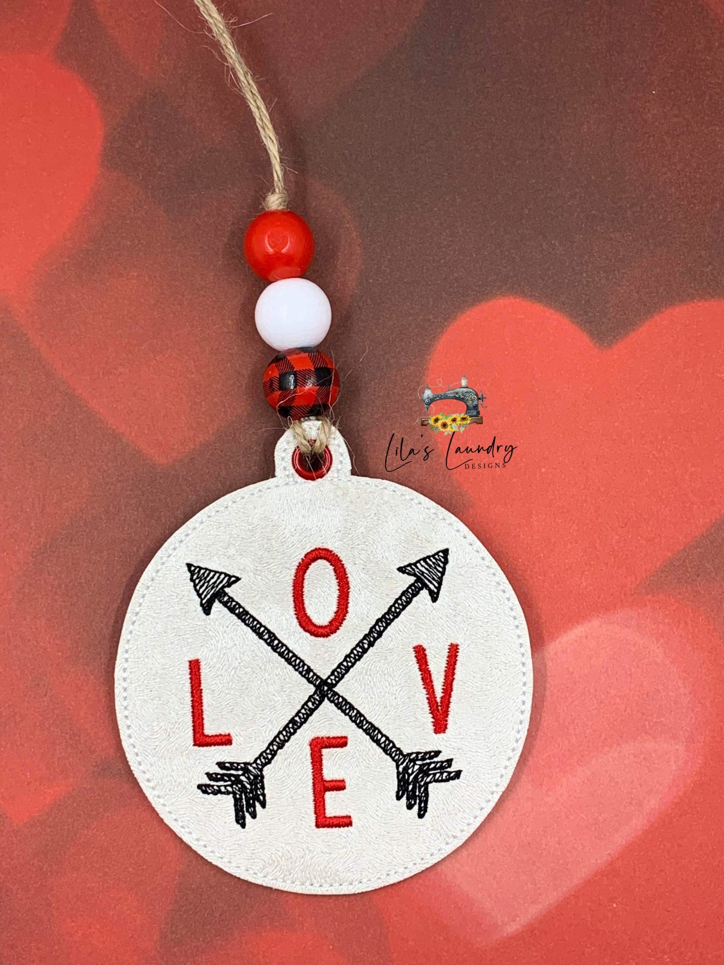 Valentine Ornament Set of 6 Designs - Digital File - Embroidery Design