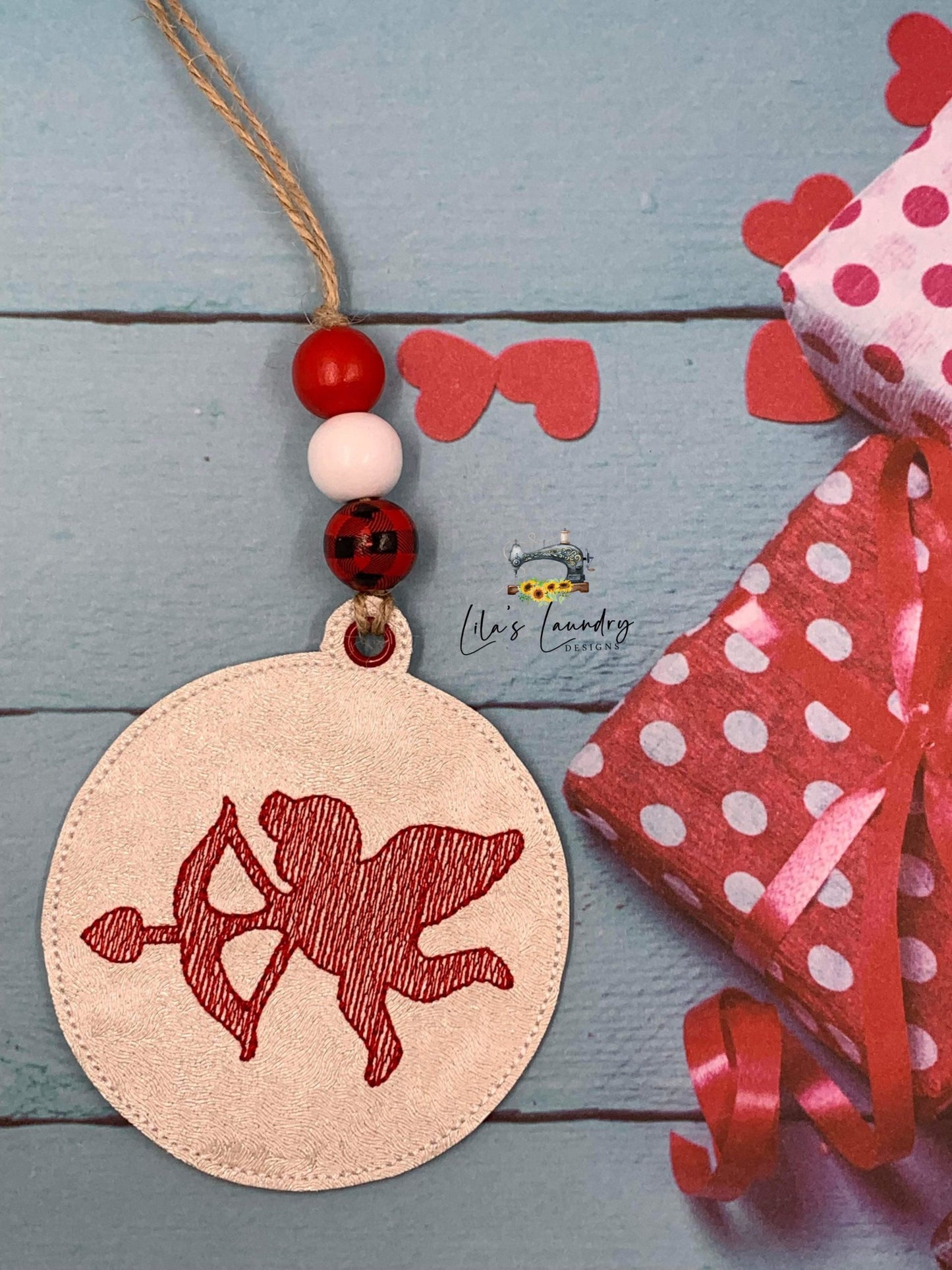 Valentine Ornament Set of 6 Designs - Digital File - Embroidery Design
