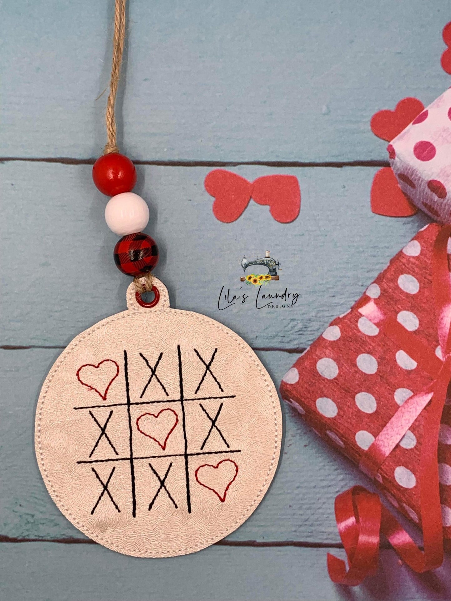 Valentine Ornament Set of 6 Designs - Digital File - Embroidery Design