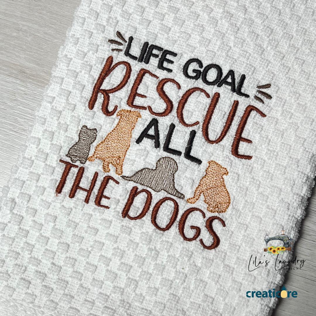 Rescuse All the Dogs - 4 sizes- Digital Embroidery Design