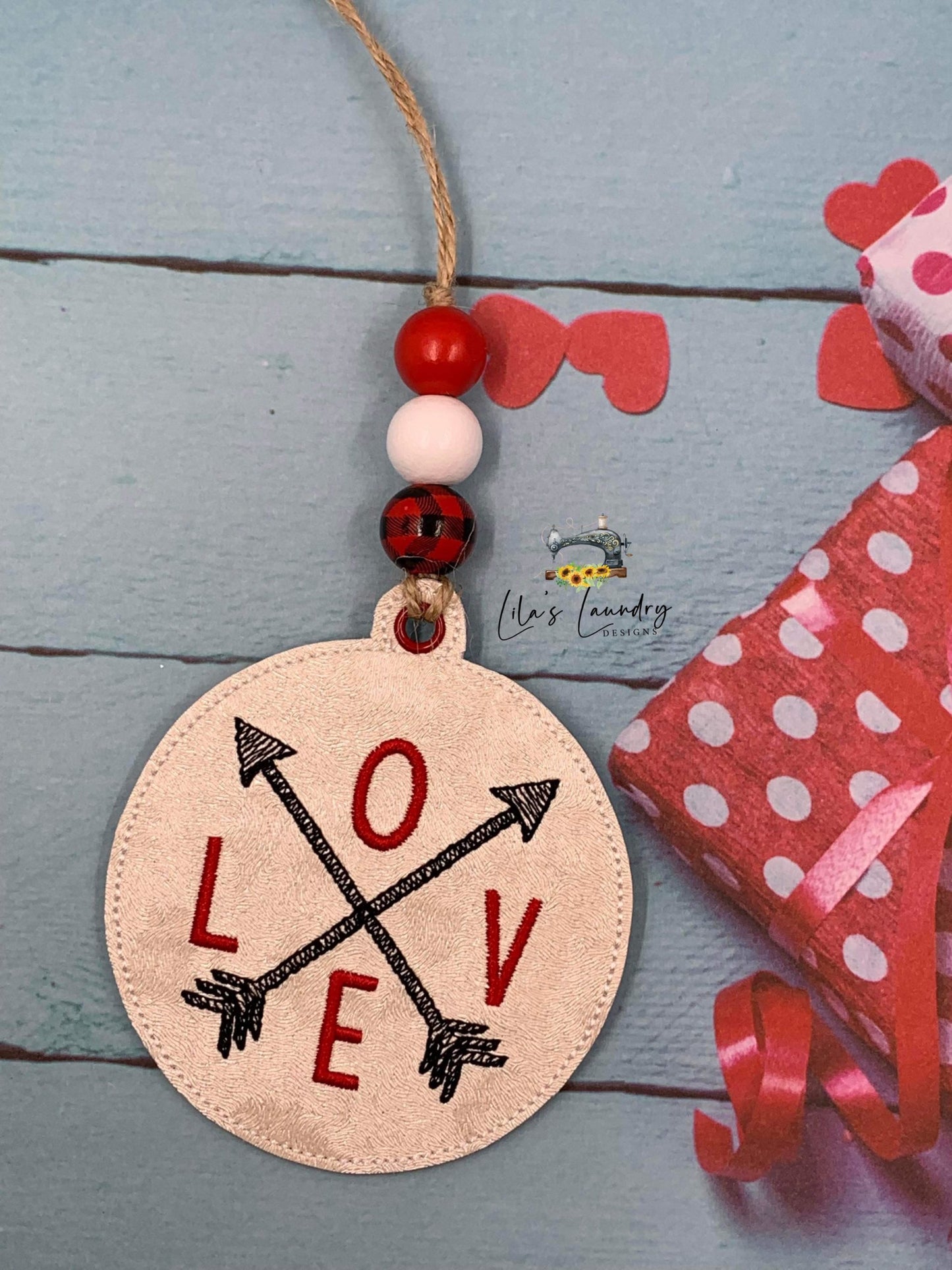 Valentine Ornament Set of 6 Designs - Digital File - Embroidery Design