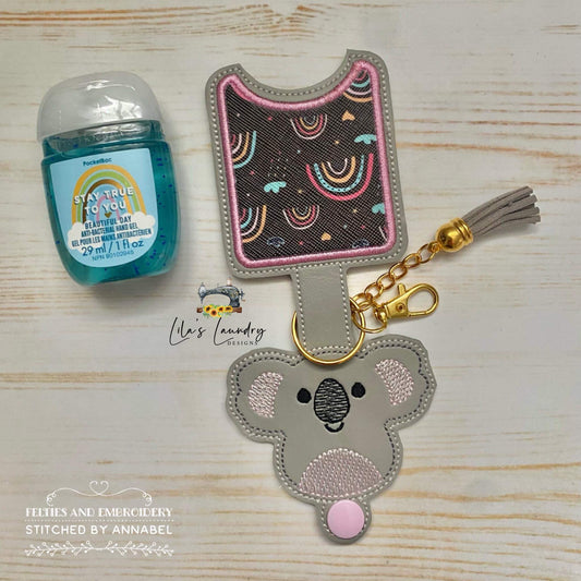 Koala Squish Squad Applique Fold Over Sanitizer Holder 5x7- DIGITAL Embroidery DESIGN