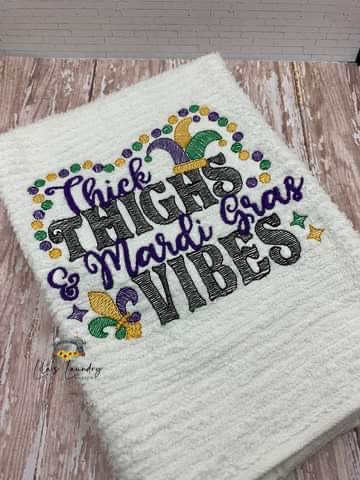 Mardi Gras Vibes - 3 sizes- Digital Embroidery Design