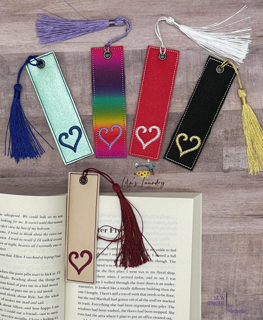 Open Heart Bookmark - Digital Embroidery Design