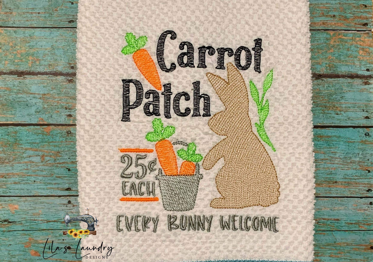Carrot Patch Sketch - 3 sizes- Digital Embroidery Design