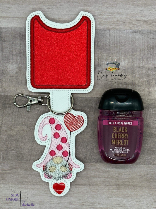 Valentine Gnome Balloon Applique Fold Over Sanitizer Holder 5x7- DIGITAL Embroidery DESIGN