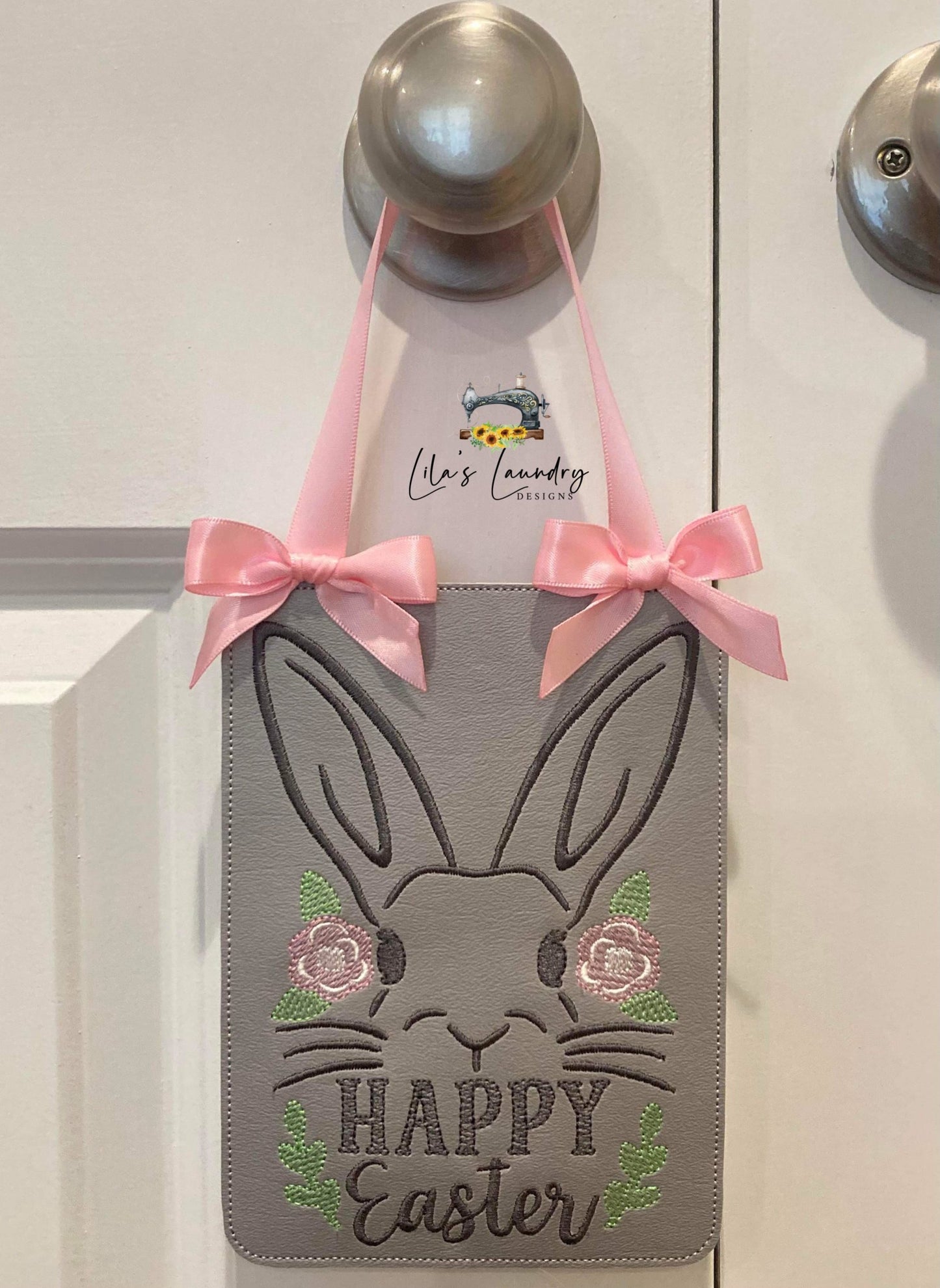 Happy Easter Door Sign - 2 sizes - Digital Embroidery Design