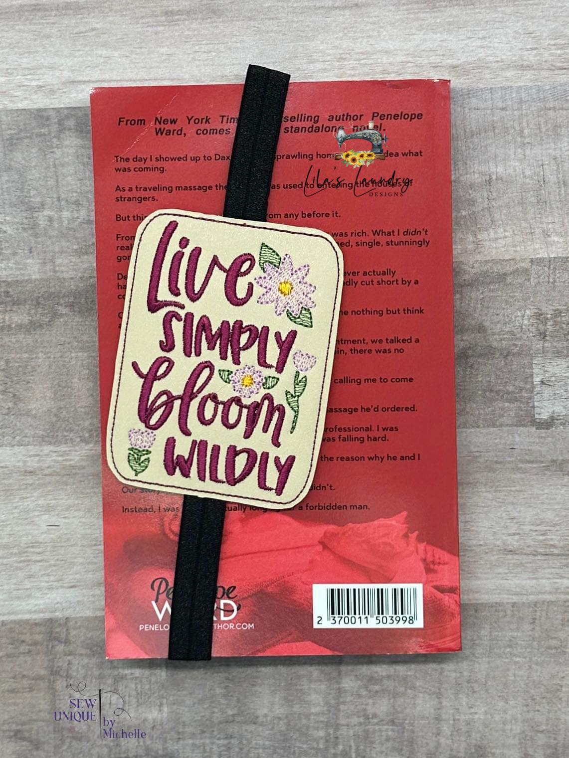 Live Simply Bloom Wildly Book Band - Embroidery Design, Digital File