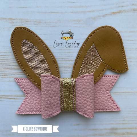 Bunny Ear Hair Bow 4x4 - Digital Embroidery Design