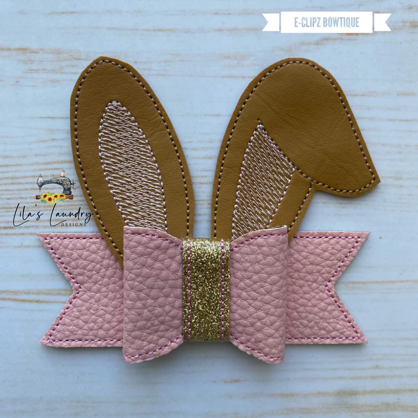 Bunny Ear Hair Bow 4x4 - Digital Embroidery Design