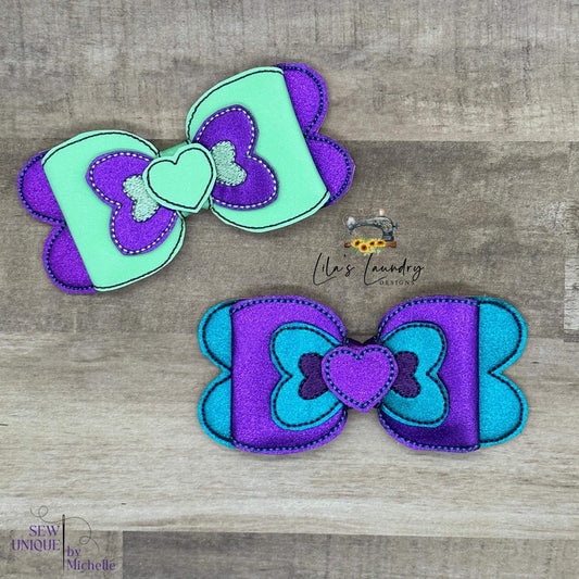 Heart Hair Bow 4x4 - Digital Embroidery Design