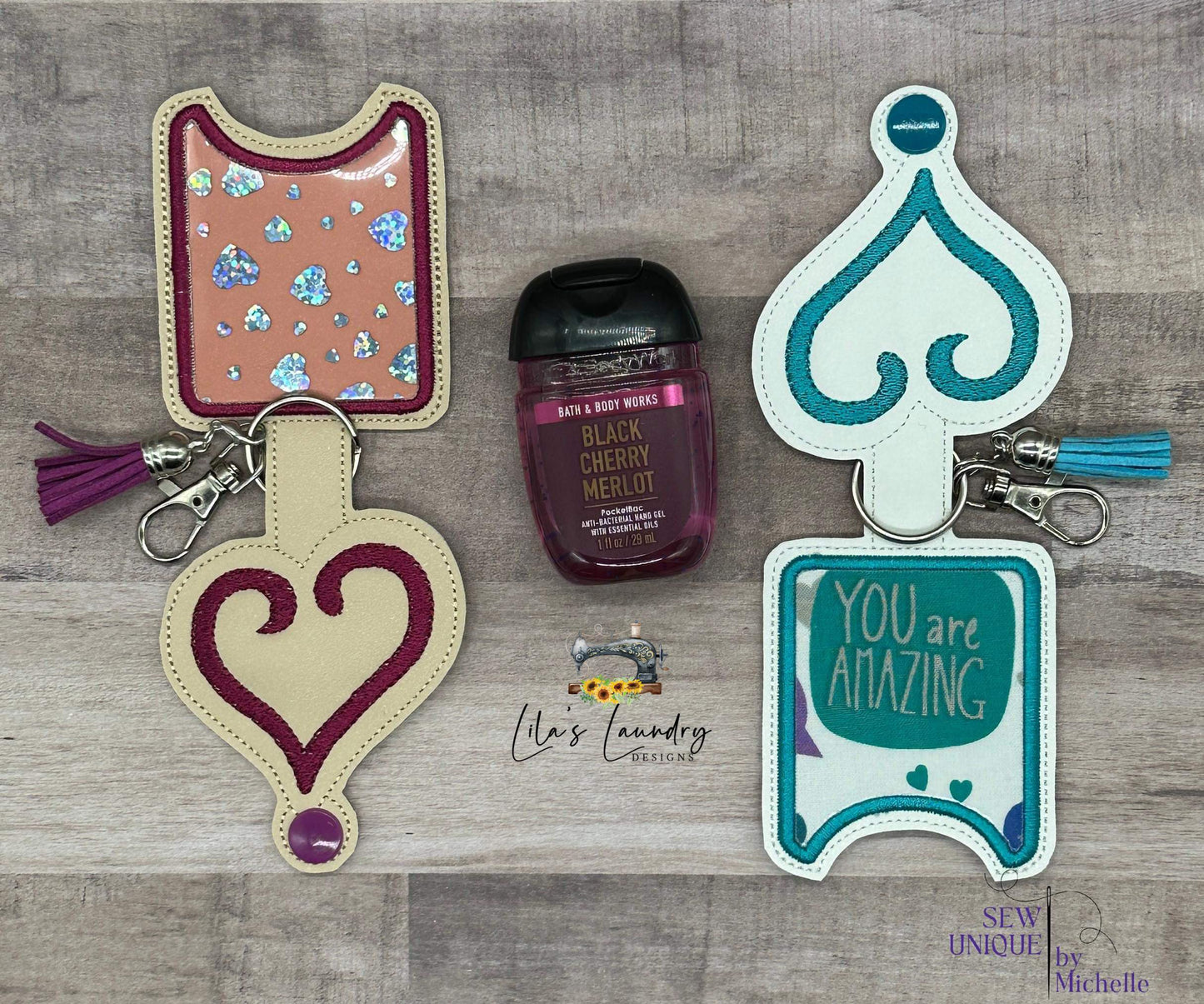 Open Heart Applique Fold Over Sanitizer Holder 5x7- DIGITAL Embroidery DESIGN