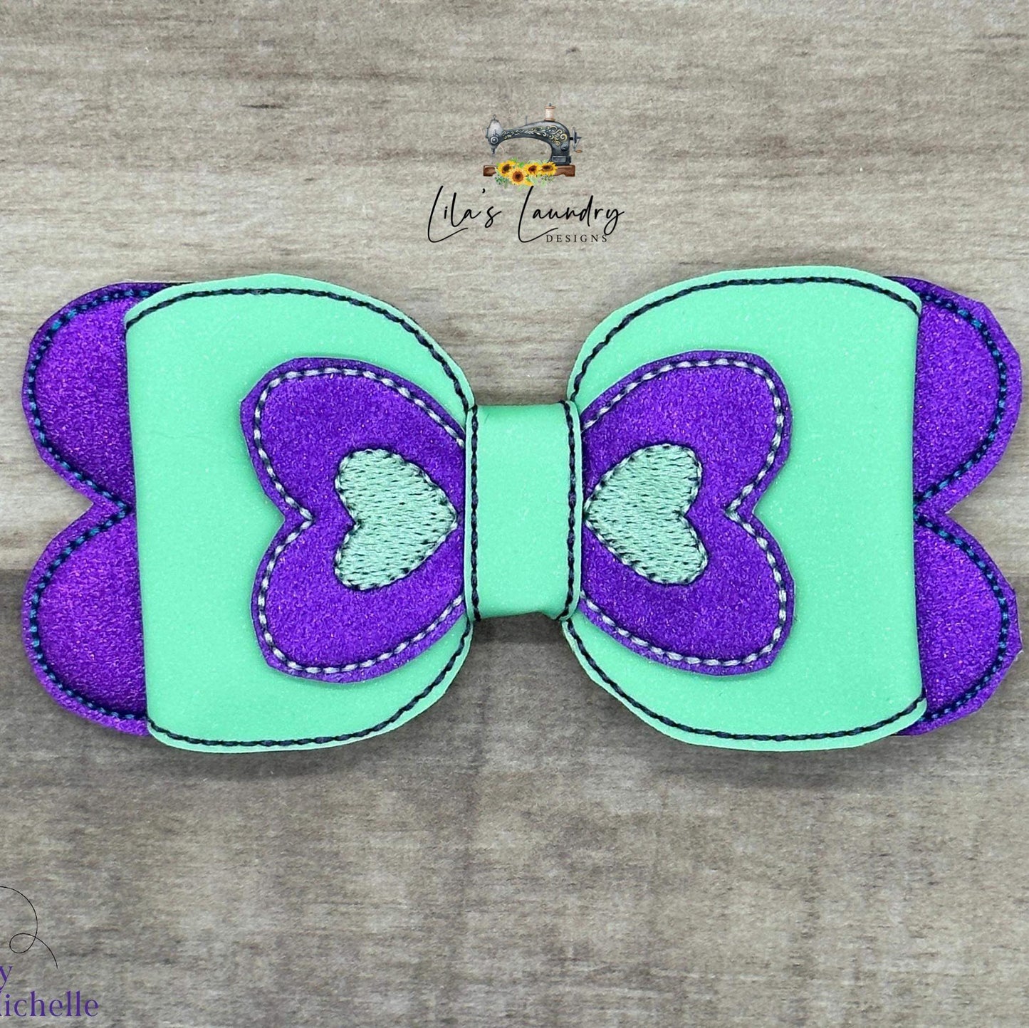Heart Hair Bow 4x4 - Digital Embroidery Design