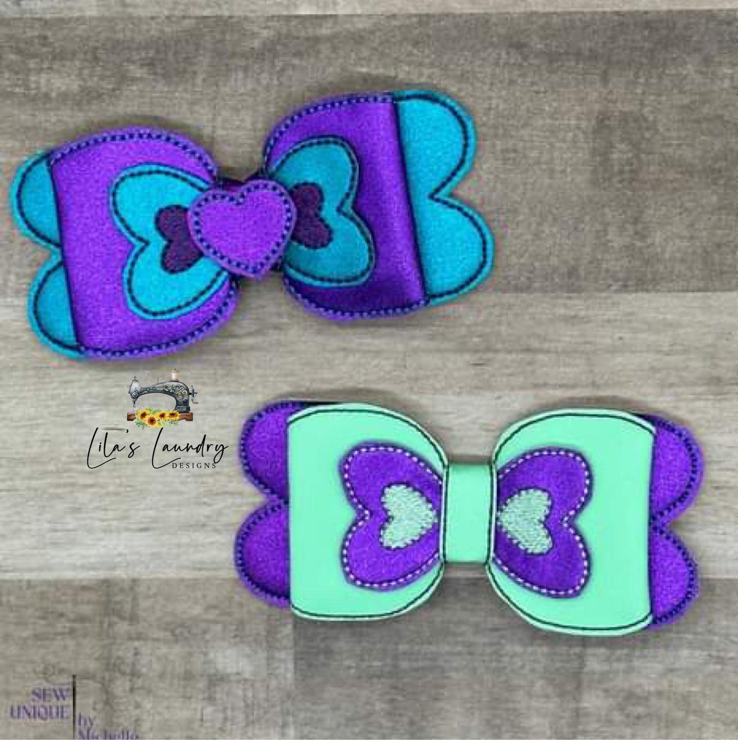 Heart Hair Bow 4x4 - Digital Embroidery Design