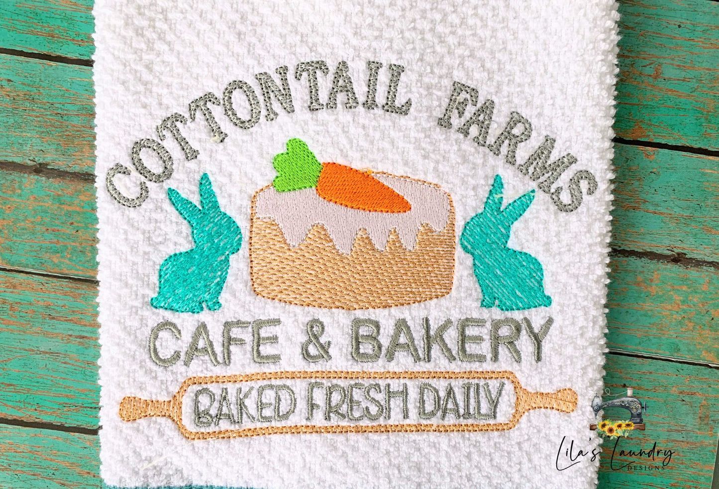 Cottontail Cafe - 3 sizes- Digital Embroidery Design