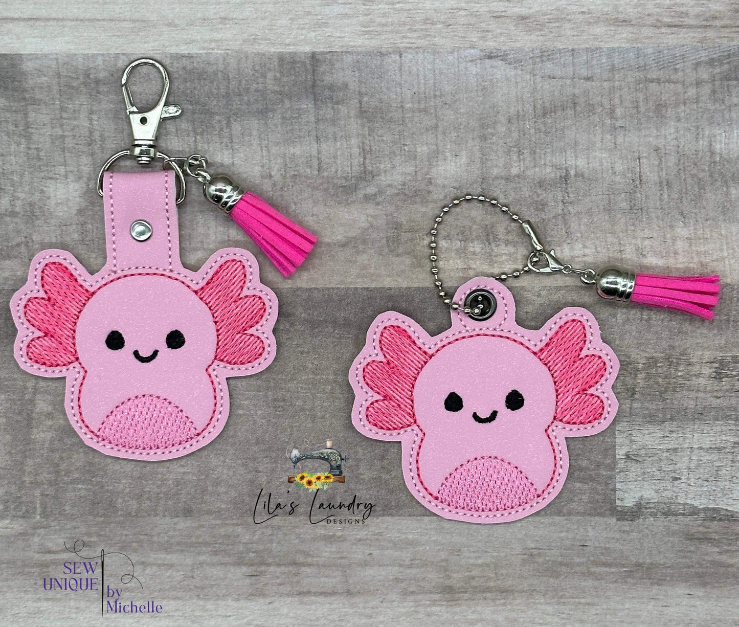Axolotl Squish Squad Fobs - DIGITAL Embroidery DESIGN