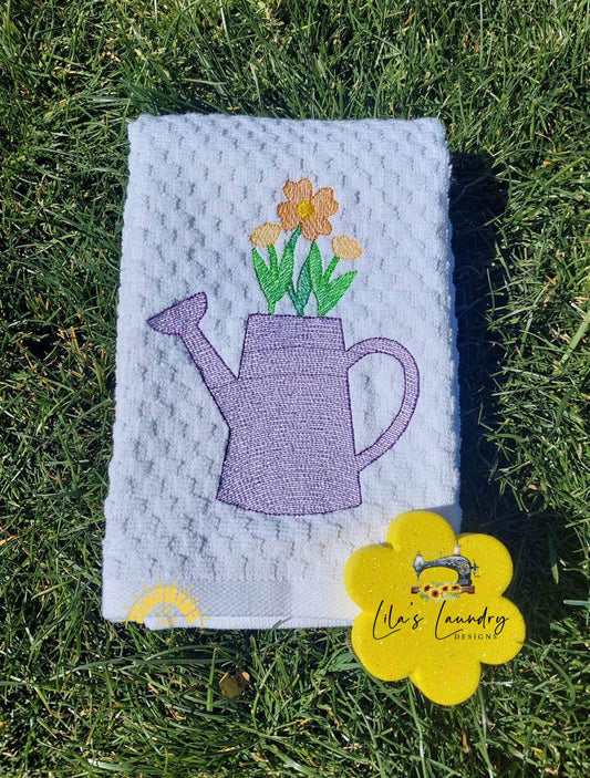 Watering Can Sketch - 4 sizes- Digital Embroidery Design