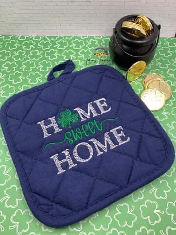 Home Sweet Home Shamrock - 4 sizes- Digital Embroidery Design