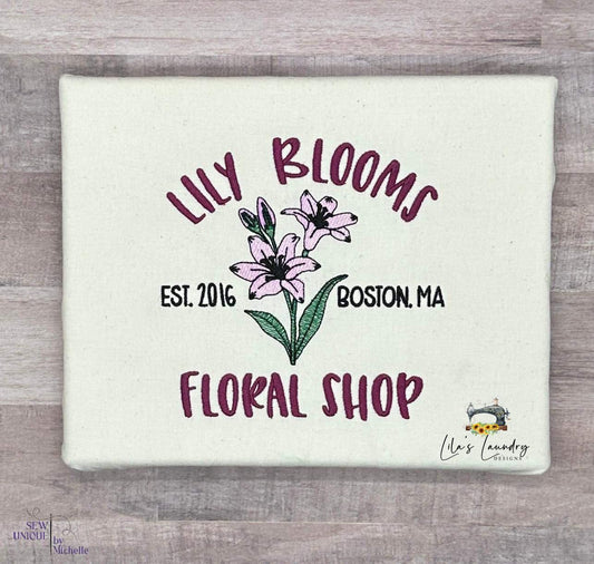Lily Blooms Floral Shop - 3 sizes- Digital Embroidery Design
