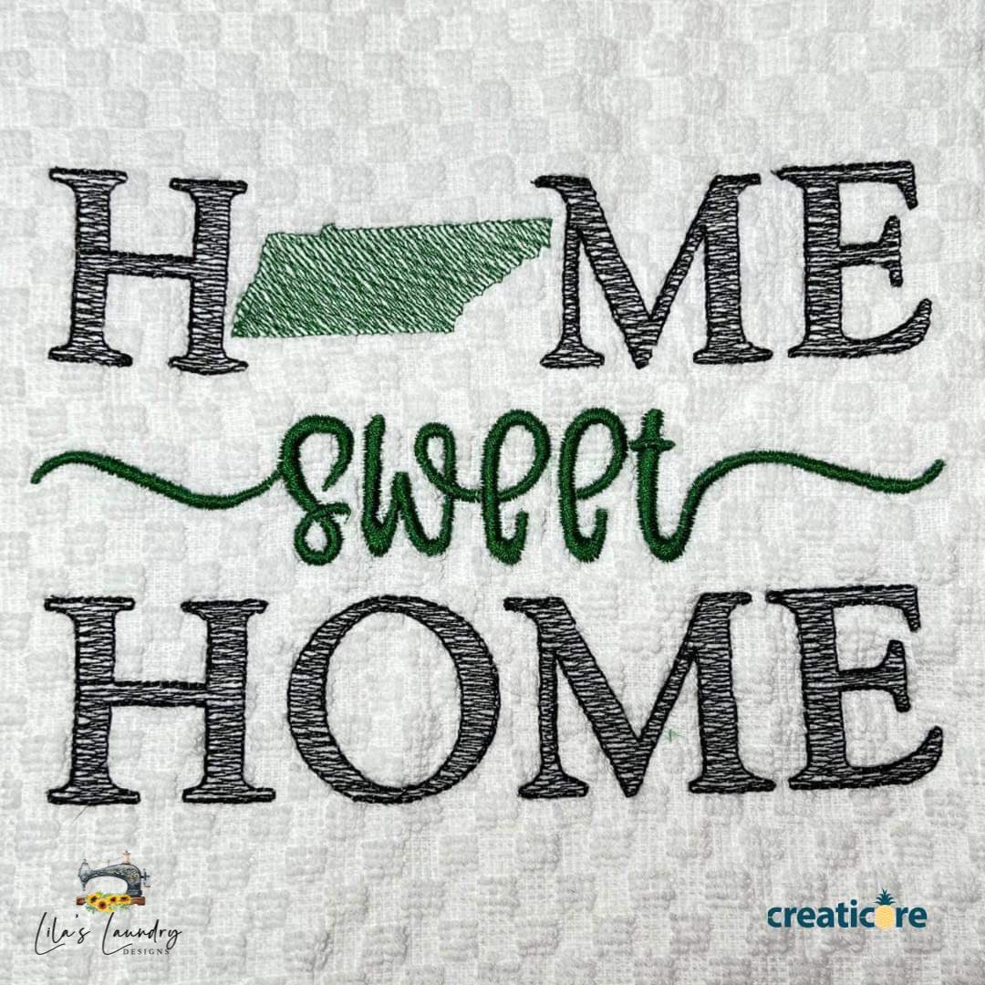 Home Sweet Home Tennessee - 4 sizes- Digital Embroidery Design